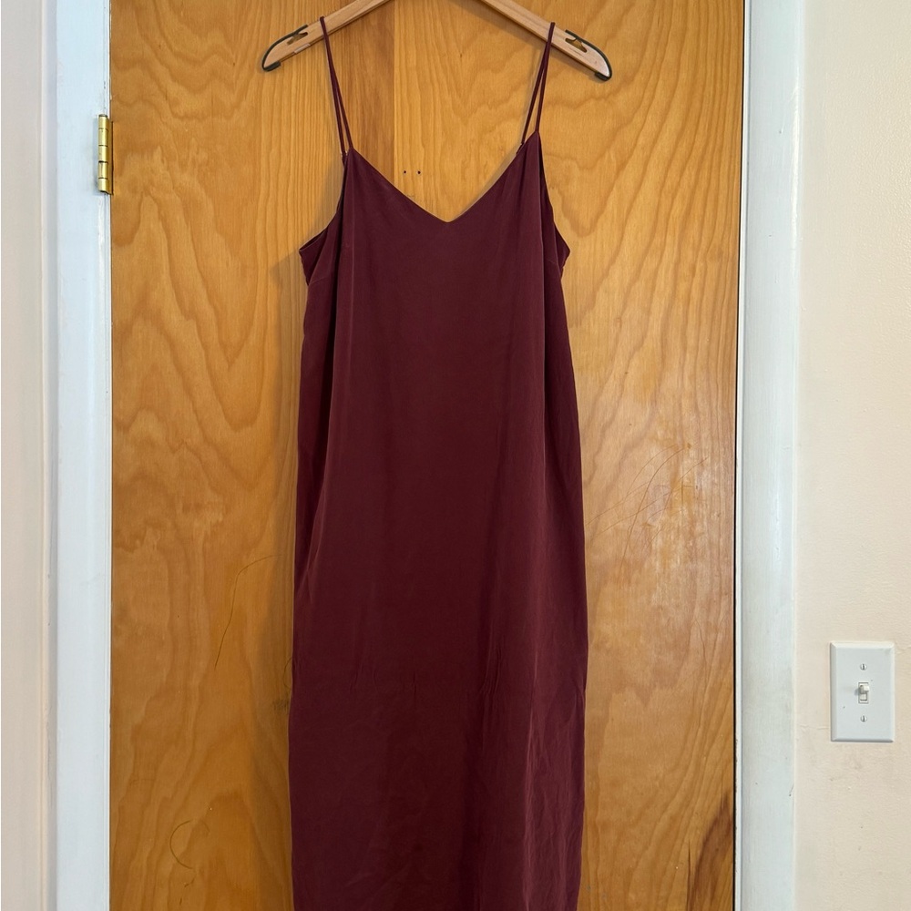 Madewell Deep Burgondy Slip Sleeveless Dress
